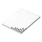 黒い子犬のポープリントとカスタム文字 ノートパッド (回転)