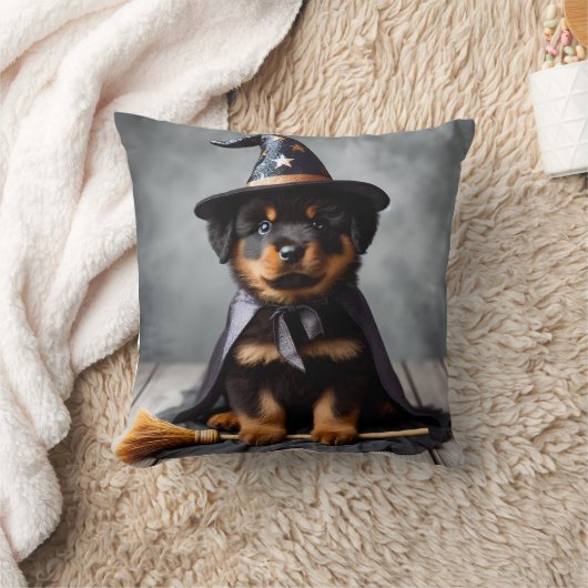 黒い子犬の枕 クッション (ブランケット)