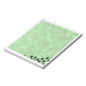 黒い子犬の足は緑の水色を印刷 ノートパッド (回転)