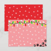 黒い子犬の足跡カスタムクリスマス ノートカード (正面/裏面)