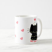 黒い子猫が光に絡まることを悪く思わない コーヒーマグカップ (正面右)