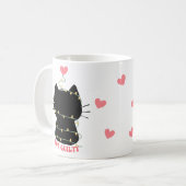 黒い子猫が光に絡まることを悪く思わない コーヒーマグカップ (正面左)