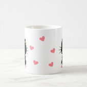 黒い子猫が光に絡まることを悪く思わない コーヒーマグカップ (中央)