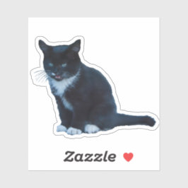 黒い子猫タキシード座ってミュー シール