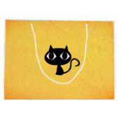 黒い子猫パターン ラージペーパーバッグ (裏面)