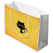 黒い子猫パターン ラージペーパーバッグ (裏面アングル)