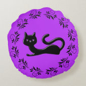 黒い子猫マンガ11 ラウンドクッション (裏面)