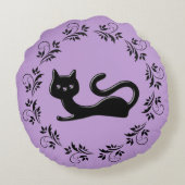 黒い子猫マンガ12 ラウンドクッション (裏面)