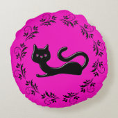 黒い子猫マンガ2 ラウンドクッション (裏面)