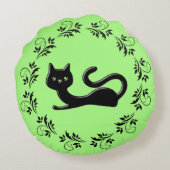 黒い子猫マンガ3 ラウンドクッション (裏面)