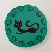 黒い子猫マンガ4 ラウンドクッション (裏面)