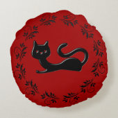黒い子猫マンガ5 ラウンドクッション (裏面)