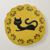 黒い子猫マンガ7 ラウンドクッション (裏面)