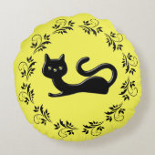 黒い子猫マンガ8 ラウンドクッション (裏面)