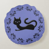 黒い子猫マンガ9 ラウンドクッション (裏面)