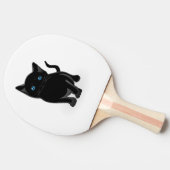 黒い子猫漫画 卓球ラケット (横)