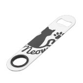 黒い子猫猫および"猫の鳴き声"の足のプリント スピード栓抜き (裏面アングル)