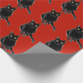 黒い子猫猫の写真撮影のアートワークの包装紙 ラッピングペーパー (角)