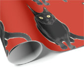 黒い子猫猫の写真撮影のアートワークの包装紙 ラッピングペーパー (ロールコーナー)