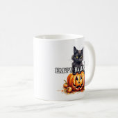 黒い子猫 |ハッピーハローウィン コーヒーマグカップ (正面右)