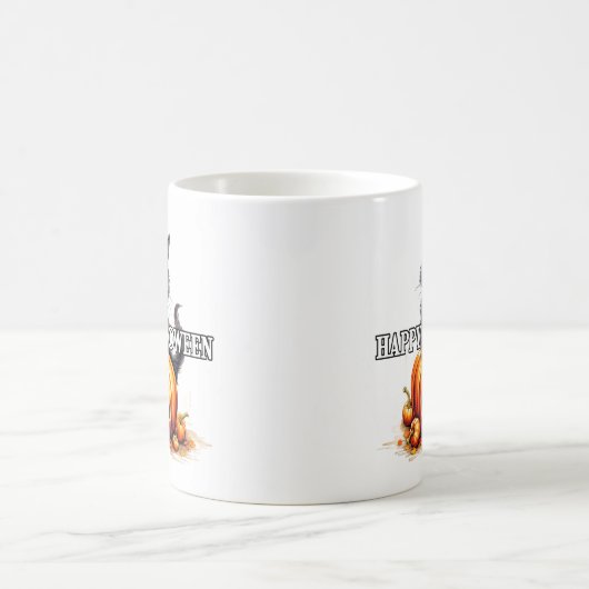 黒い子猫 |ハッピーハローウィン コーヒーマグカップ (中央)