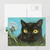 黒い子猫 ポストカード (正面/裏面)