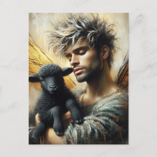 黒い子羊の妖精 ポストカード (正面)