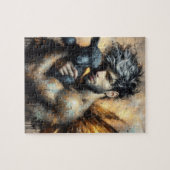 黒い子羊を持つ男性の妖精 ジグソーパズル (横)