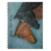 黒い子馬のクリの茶色の子馬のベビーの馬 ノートブック (正面)