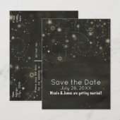 黒い宇宙の暗い星空が渦を巻くどんなイベント 案内ポストカード (正面/裏面)