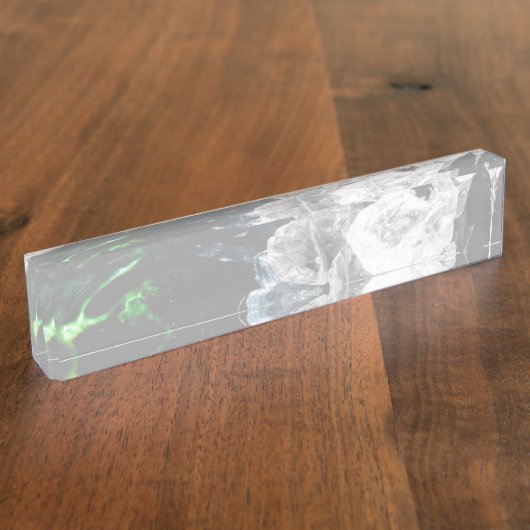 黒い宇宙空間の白い結晶 デスクネームプレート (側面)