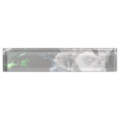 黒い宇宙空間の白い結晶 デスクネームプレート (正面)