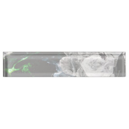 黒い宇宙空間の白い結晶 デスクネームプレート