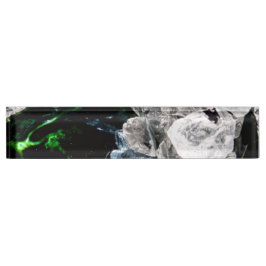 黒い宇宙空間の白い結晶 デスクネームプレート