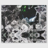 黒い宇宙空間の白い結晶 ラッピングペーパー (フラット)