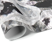 黒い宇宙空間の白い結晶 ラッピングペーパー (ロールコーナー)