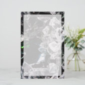黒い宇宙空間の白い結晶 便箋 (スタンド正面)