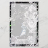 黒い宇宙空間の白い結晶 便箋 (正面)