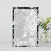 黒い宇宙空間の白い結晶 便箋 (スタンド正面)