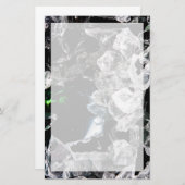 黒い宇宙空間の白い結晶 便箋 (正面/裏面)