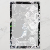黒い宇宙空間の白い結晶 便箋 (正面)