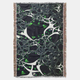 黒い宇宙、ニット上の不完全な白フラクタル スローブランケット