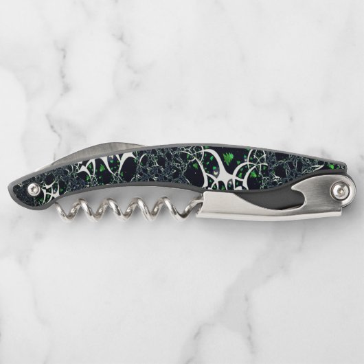 黒い宇宙、ニット上の不完全な白フラクタル ソムリエナイフ (裏面)