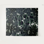 黒い宇宙、ニット上の不完全な白フラクタル タペストリー (正面(横))