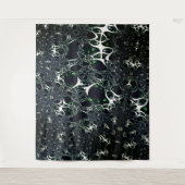 黒い宇宙、ニット上の不完全な白フラクタル タペストリー (正面)