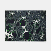 黒い宇宙、ニット上の不完全な白フラクタル ドアマット (正面)