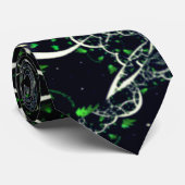 黒い宇宙、ニット上の不完全な白フラクタル ネクタイ (ロール)