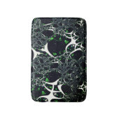 黒い宇宙、ニット上の不完全な白フラクタル バスマット (正面縦)