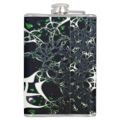 黒い宇宙、ニット上の不完全な白フラクタル フラスク (裏面)