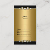黒い宝石のエレガント金ゴールドドット上で折り畳み 名刺 (裏面)